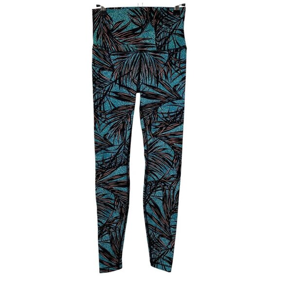 Lululemon Wunder Under Leggings Hi-Rise Palm Lace Tofino Teal Multicolor Size 6 - Picture 2 of 7